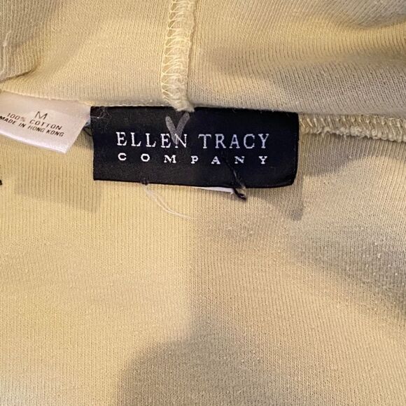 0821 Ellen Tracey French Terry V Neck Hoodie Chartreuse 100% Cotton Size M New - Picture 8 of 10